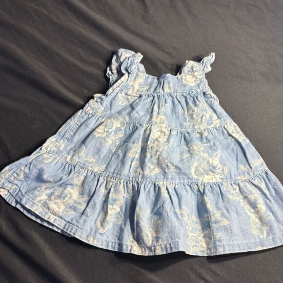 3-6 Build a Bundle Old Navy Denim Floral Dress EPC 3-6 Months - Picture 2 of 3